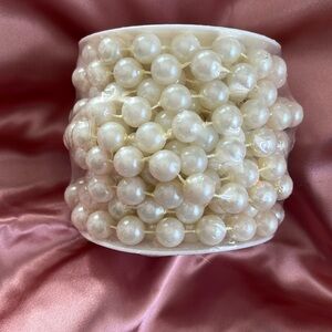 16.4 feet (5.4 yards) ivory pearl bead  trim